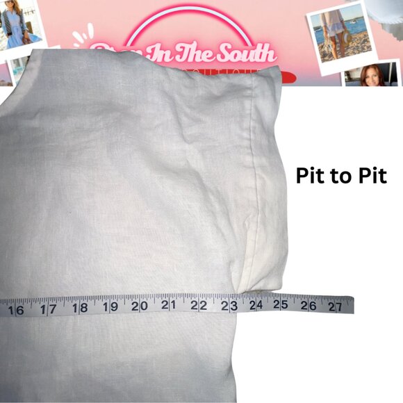 Terzo Millennio Sand Italian Linen Hi-Low Tunic Top L | Coastal Boho - Picture 9 of 10